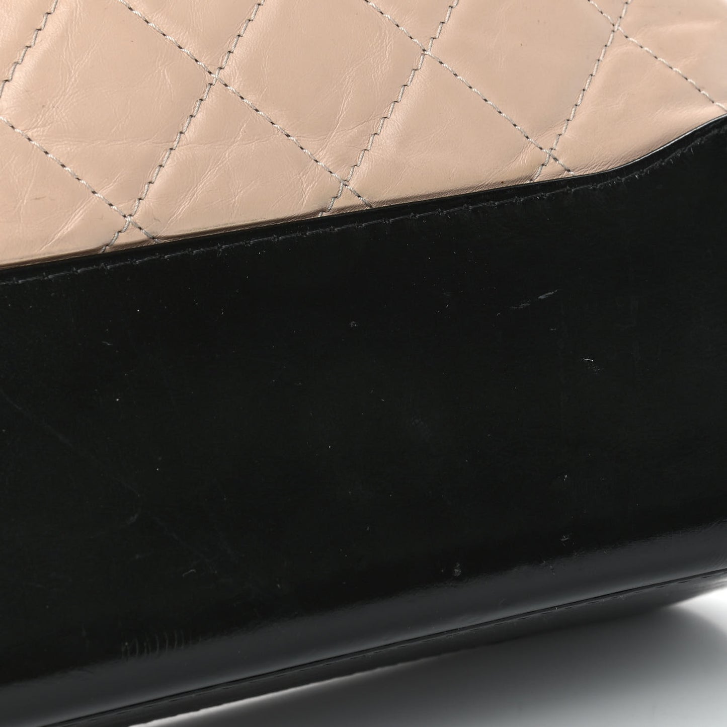Aged Calfskin Quilted Medium Gabrielle Hobo Beige Black