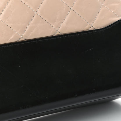 Chanel Aged Calfskin Quilted Medium Gabrielle Hobo Beige Black 6 of 6