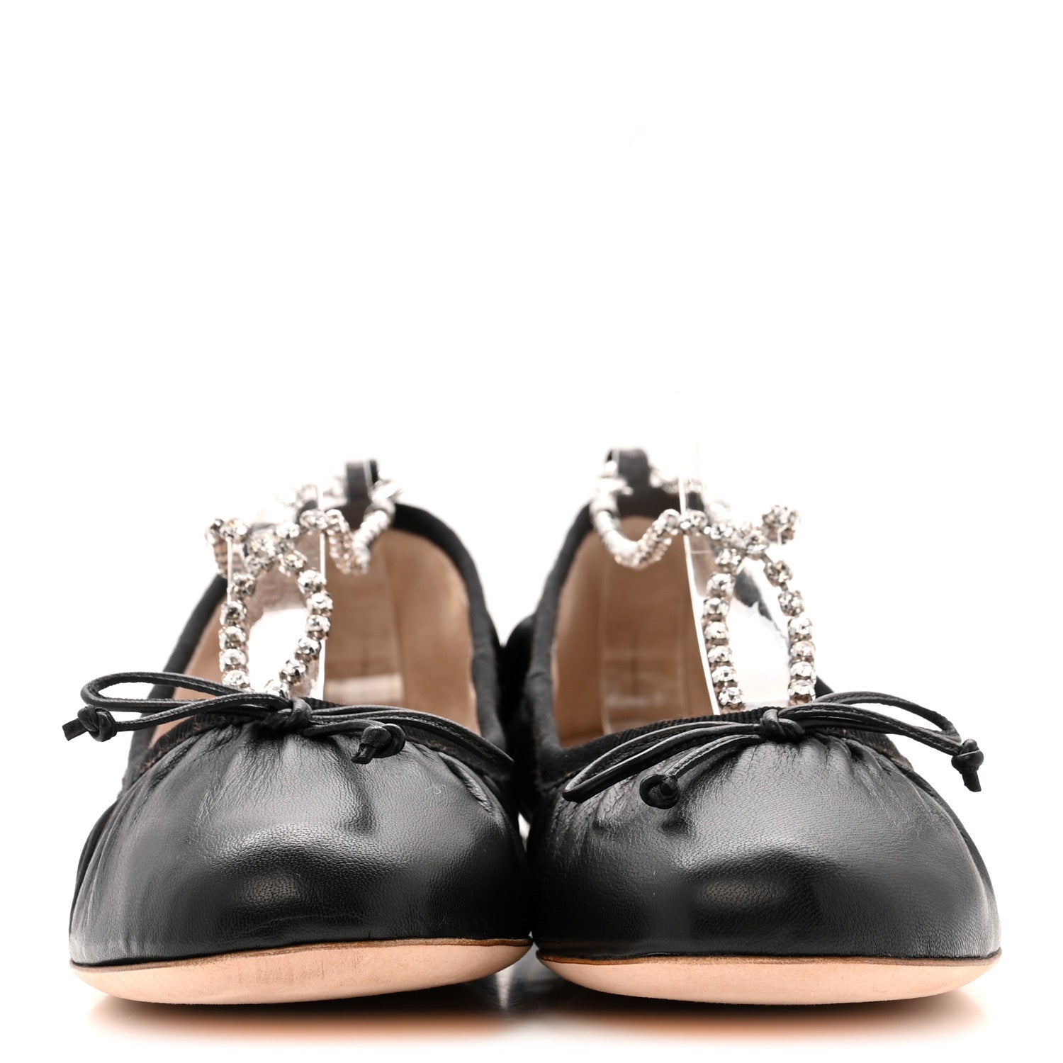 Miu Miu Nappa Crystal Ballet Flats 36.5 Black 3 of 10