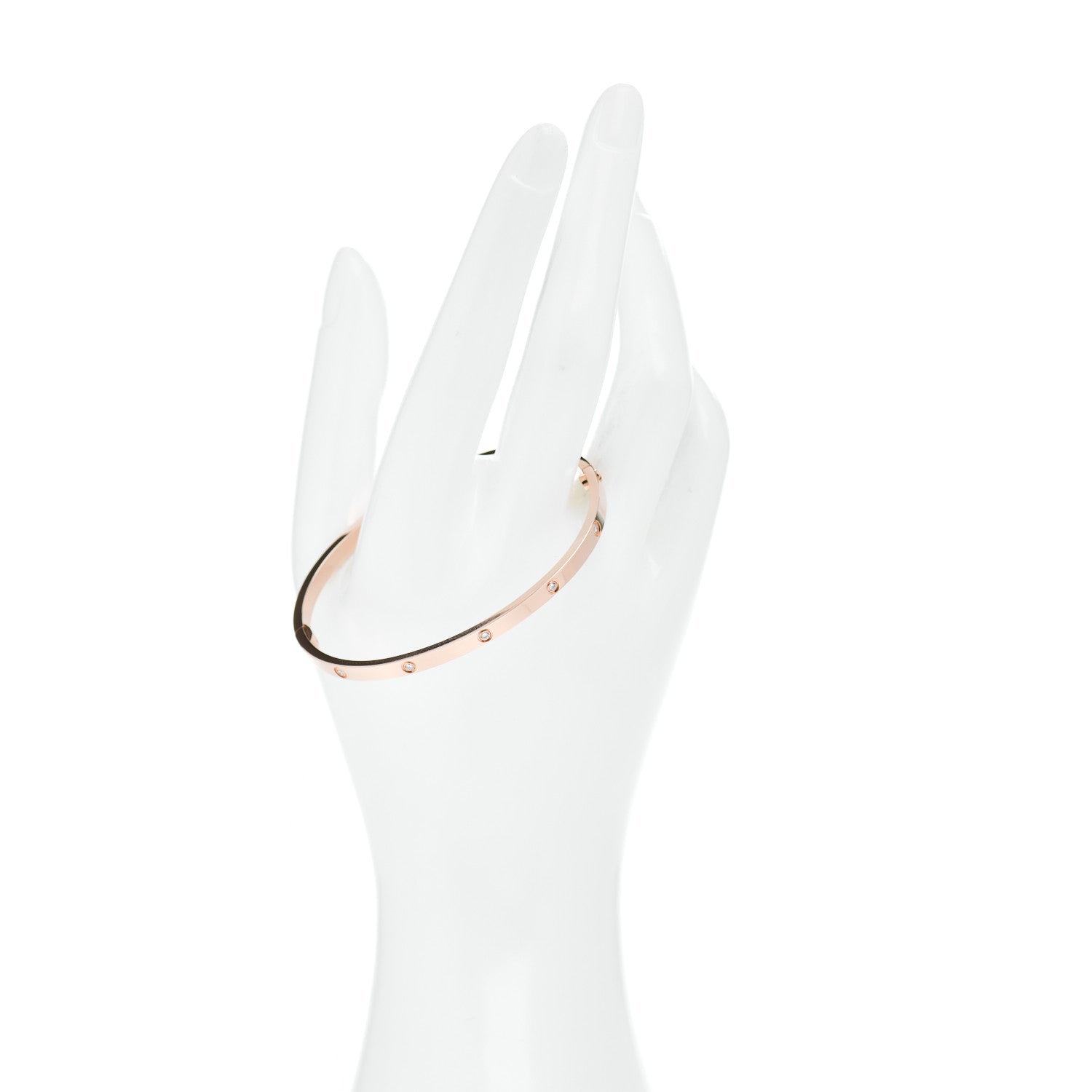 Cartier 18K Pink Gold 10 Diamond Small LOVE Bracelet 18 2 of 5