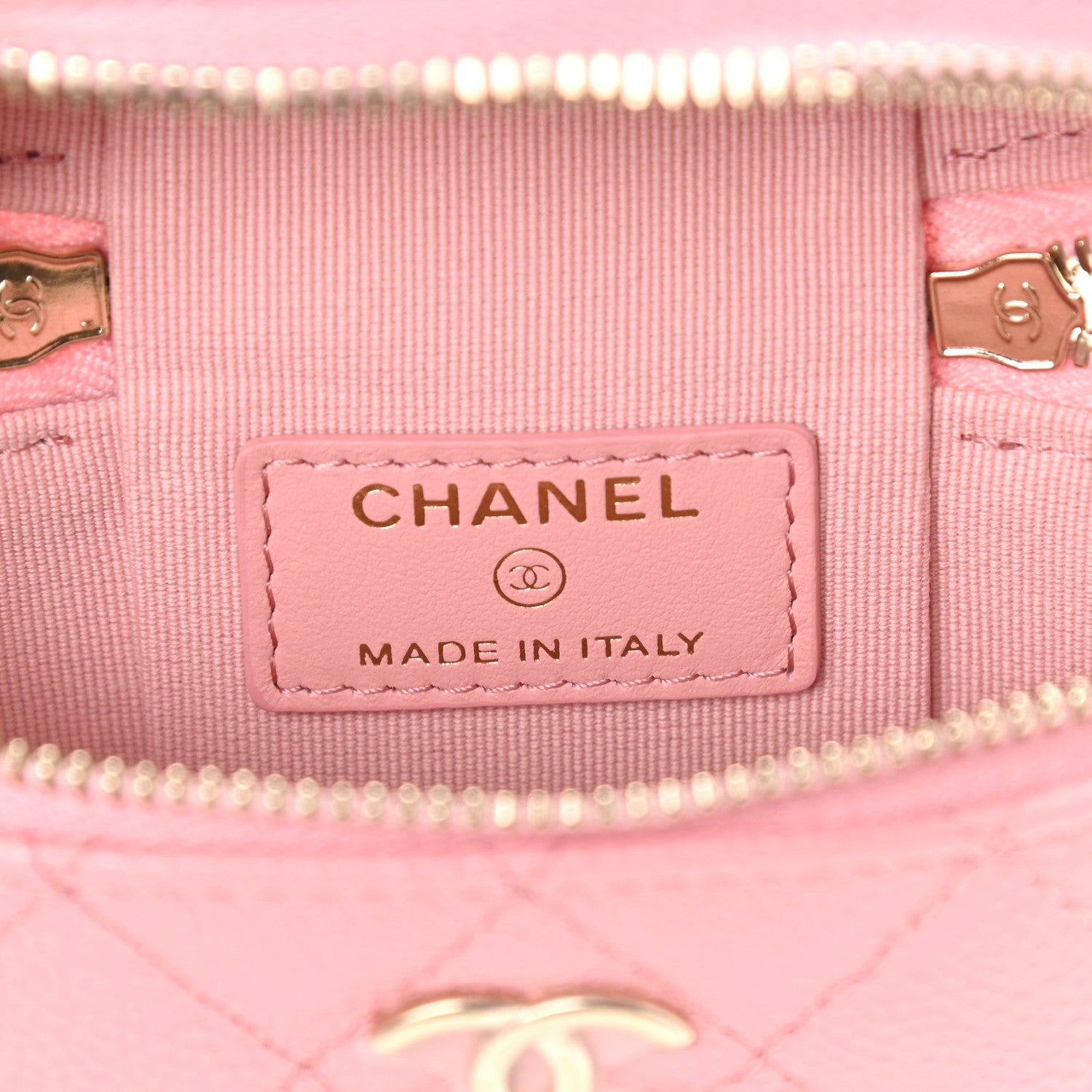 Chanel Caviar Quilted Small Handle With Care Vanity Case With Chain Pink 6 of 9