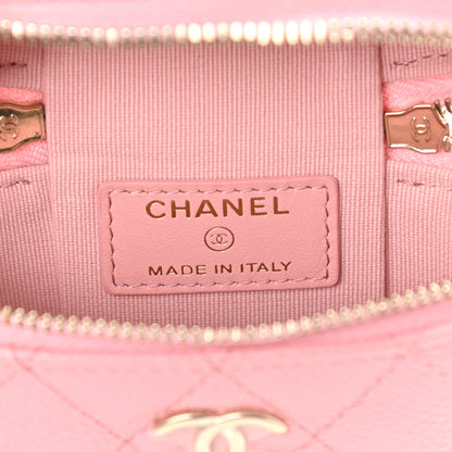 Chanel Caviar Quilted Small Handle With Care Vanity Case With Chain Pink 6 of 9