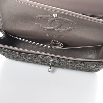 Chanel Tweed Quilted Medium Double Flap Grey 6 of 9