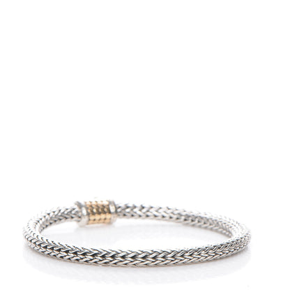 John Hardy Sterling Silver 18K Yellow Gold 6mm Classic Chain Dot Bracelet 3 of 5