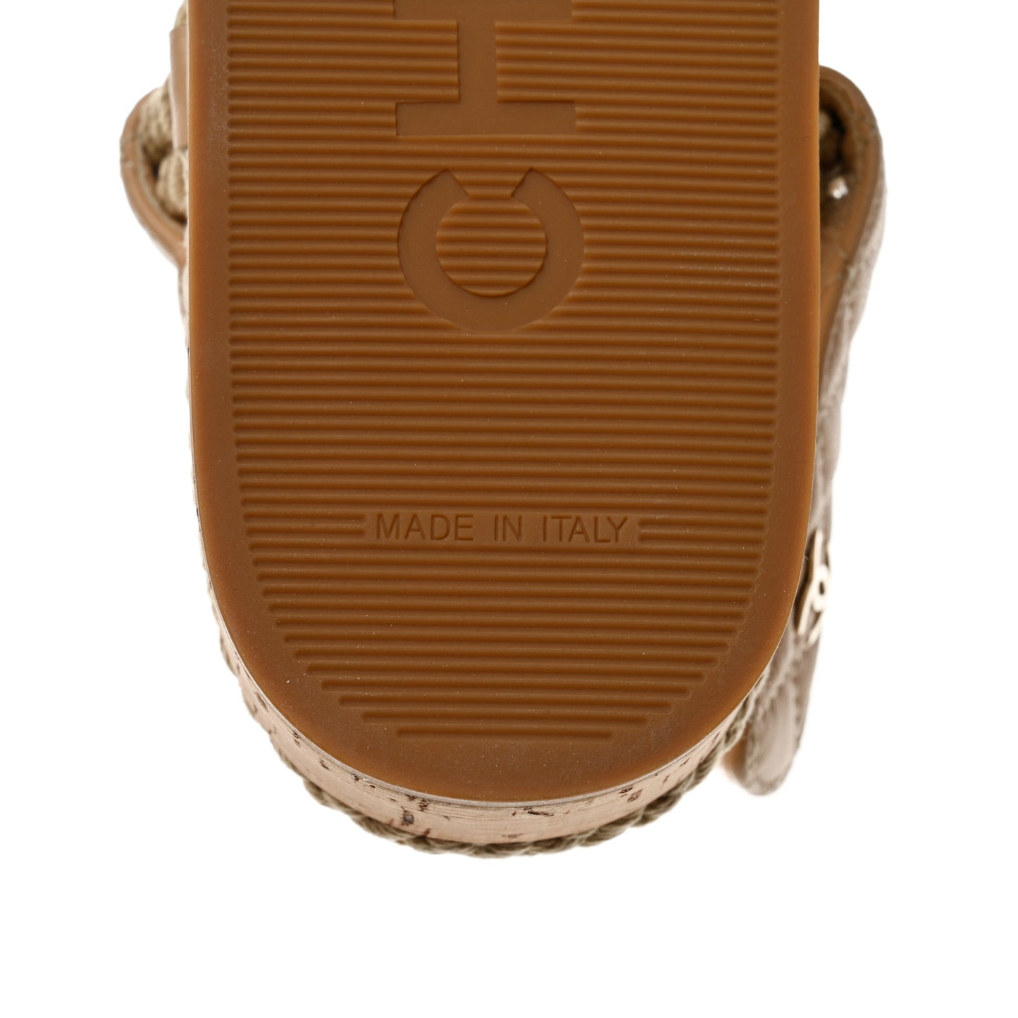 Cord Lambskin Quilted Logo Sandals 40 Beige