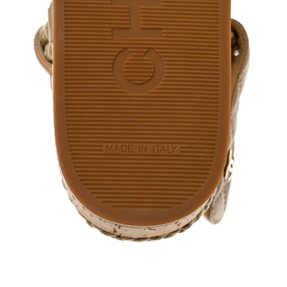 Chanel Cord Lambskin Quilted Logo Sandals 40 Beige 6 of 8