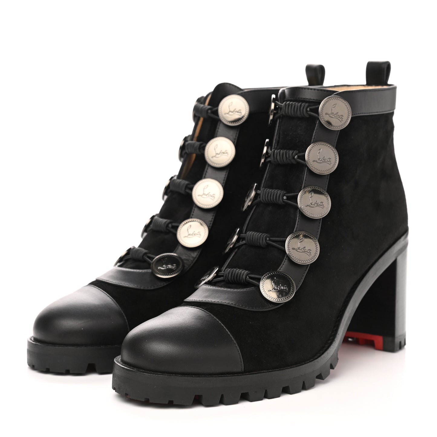 Calfskin Suede Alphabouton 70 Boots 38 Black