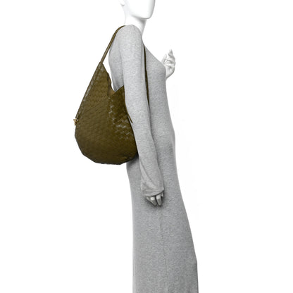 Bottega Veneta Nappa Intrecciato Medium Solstice Hobo Mud 2 of 11