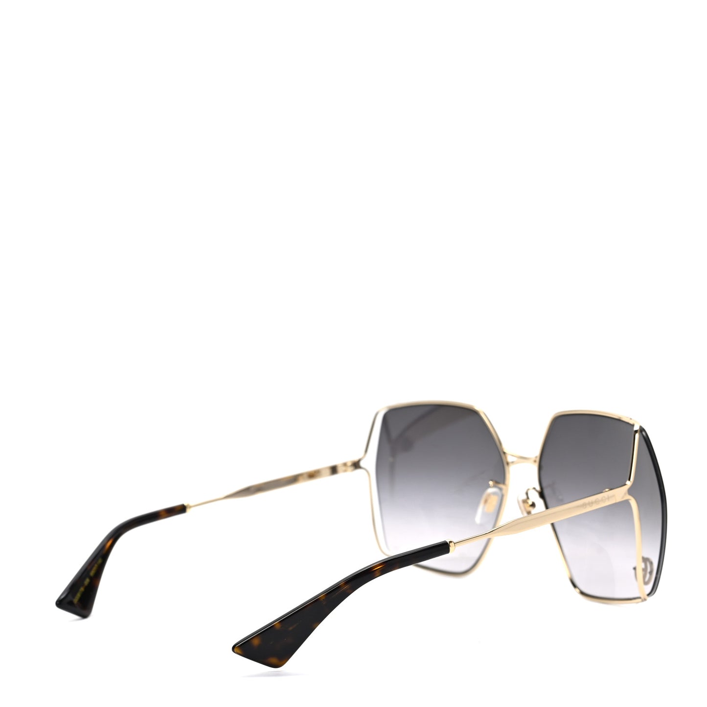 Metal Square Frame Sunglasses GG0817S Gold Grey