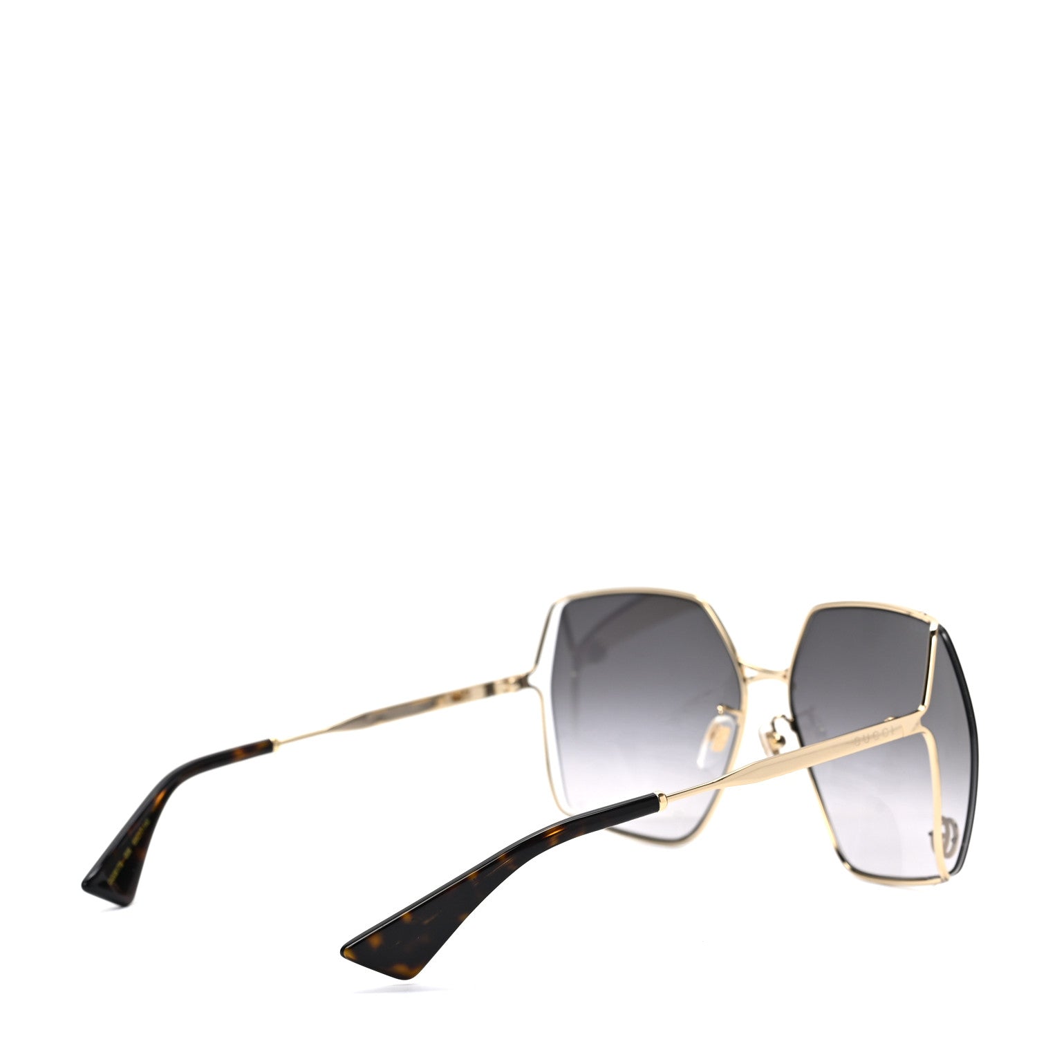 Gucci Metal Square Frame Sunglasses GG0817S Gold Grey 4 of 7