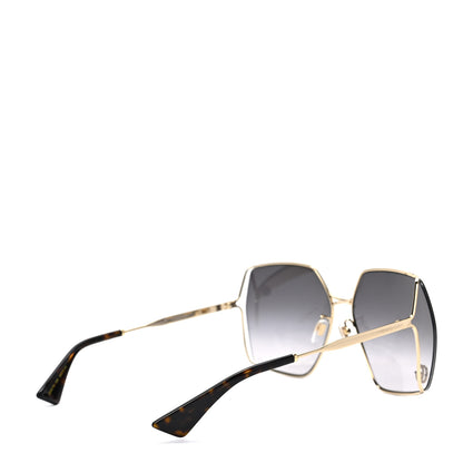 Gucci Metal Square Frame Sunglasses GG0817S Gold Grey 4 of 7