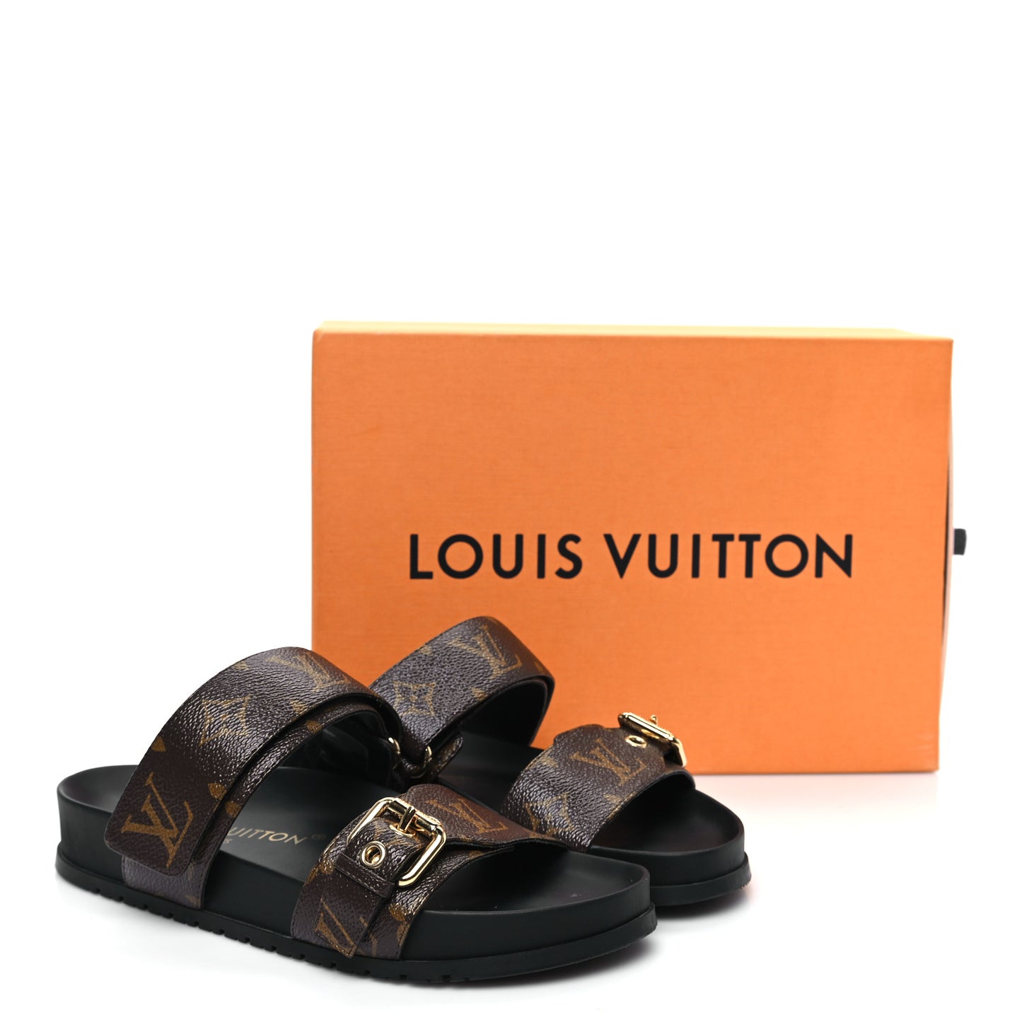 Monogram Bom Dia Mule Sandals 36 Black