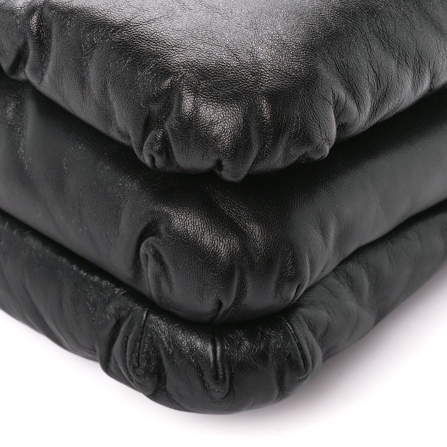 Lambskin Small Goya Puffer Bag Black