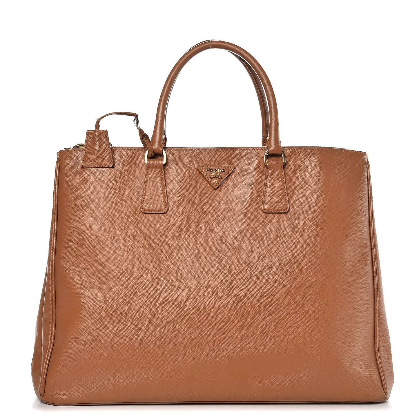 Saffiano Lux Extra Large Galleria Double Zip Tote Caramel