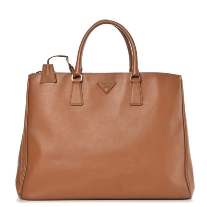 Prada Saffiano Lux Extra Large Galleria Double Zip Tote Caramel 1 of 18