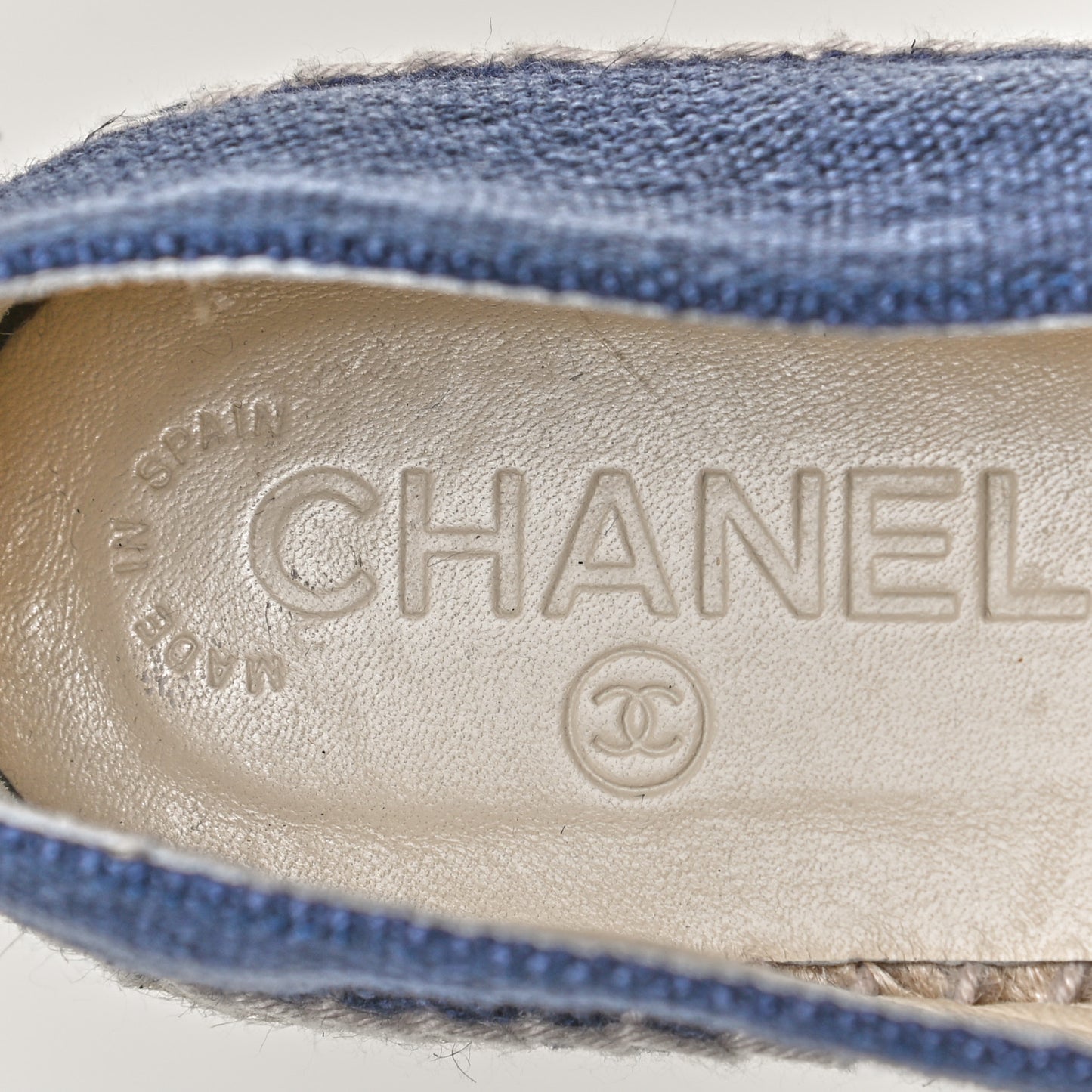 Linen CC Espadrilles 40 Blue Black