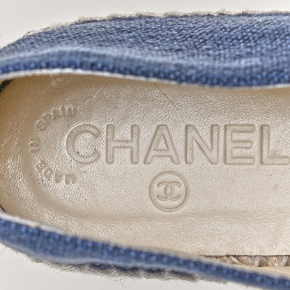 Chanel Linen CC Espadrilles 40 Blue Black 9 of 11