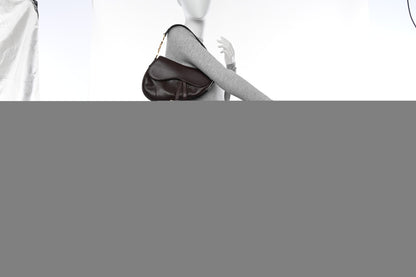 Christian Dior Calfskin Saddle Bag Brown 2 of 12