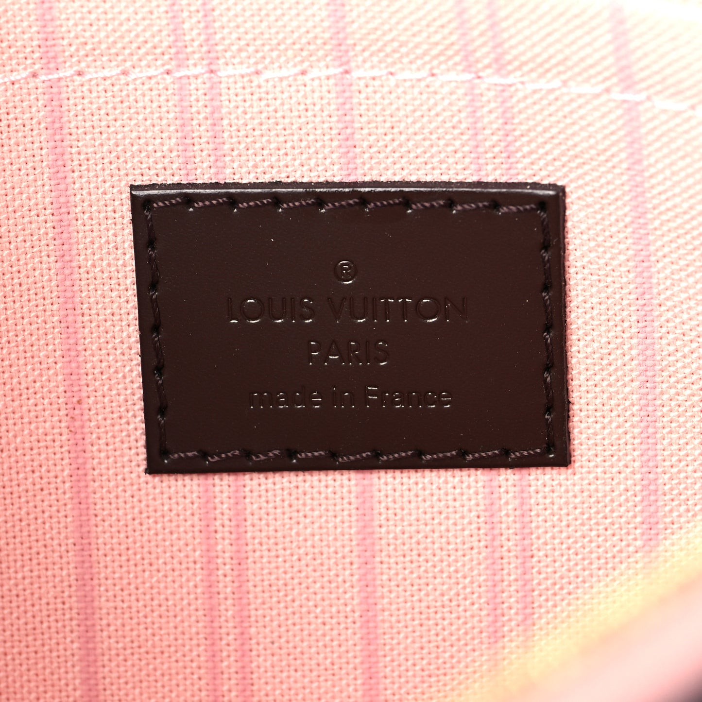 Damier Ebene Neverfull MM GM Pochette Rose Ballerine