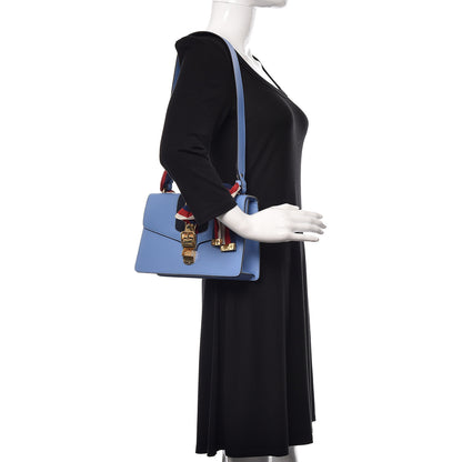 Gucci Calfskin Small Sylvie Shoulder Bag Clear Sky Blue 2 of 10