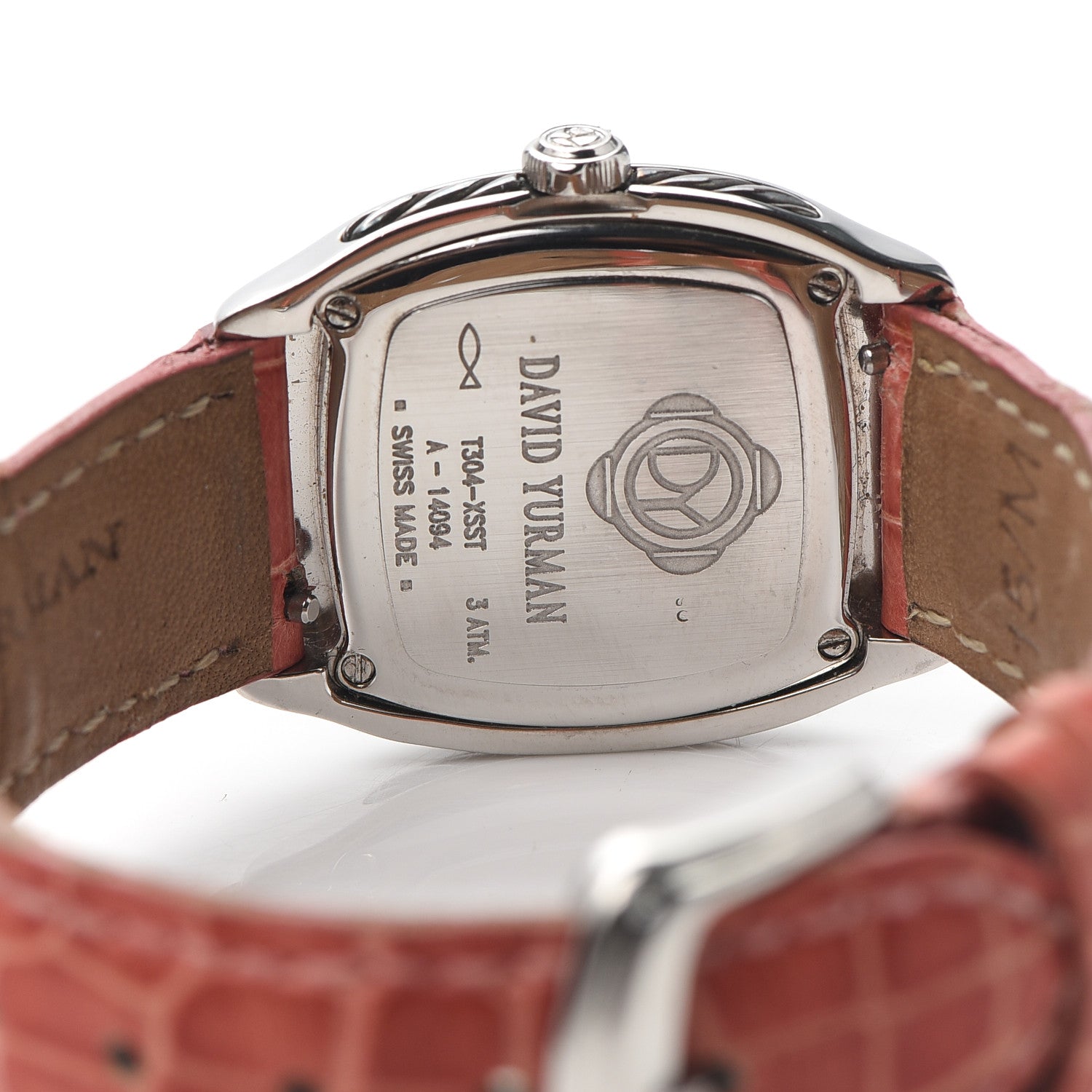 David Yurman Stainless Steel Alligator Diamond Black Mother of Pearl 25mm Thoroughbred Quartz Watch 4 of 5