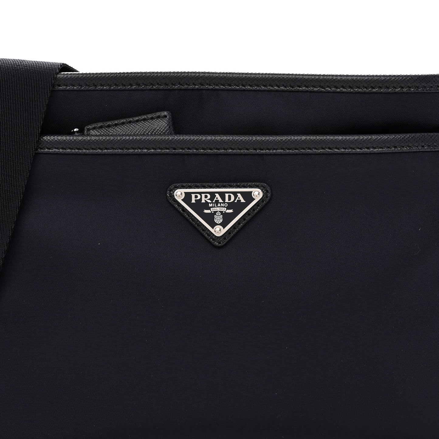 Tessuto Nylon Saffiano Messenger Bag Blue