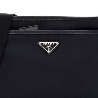 Prada Tessuto Nylon Saffiano Messenger Bag Blue 7 of 9
