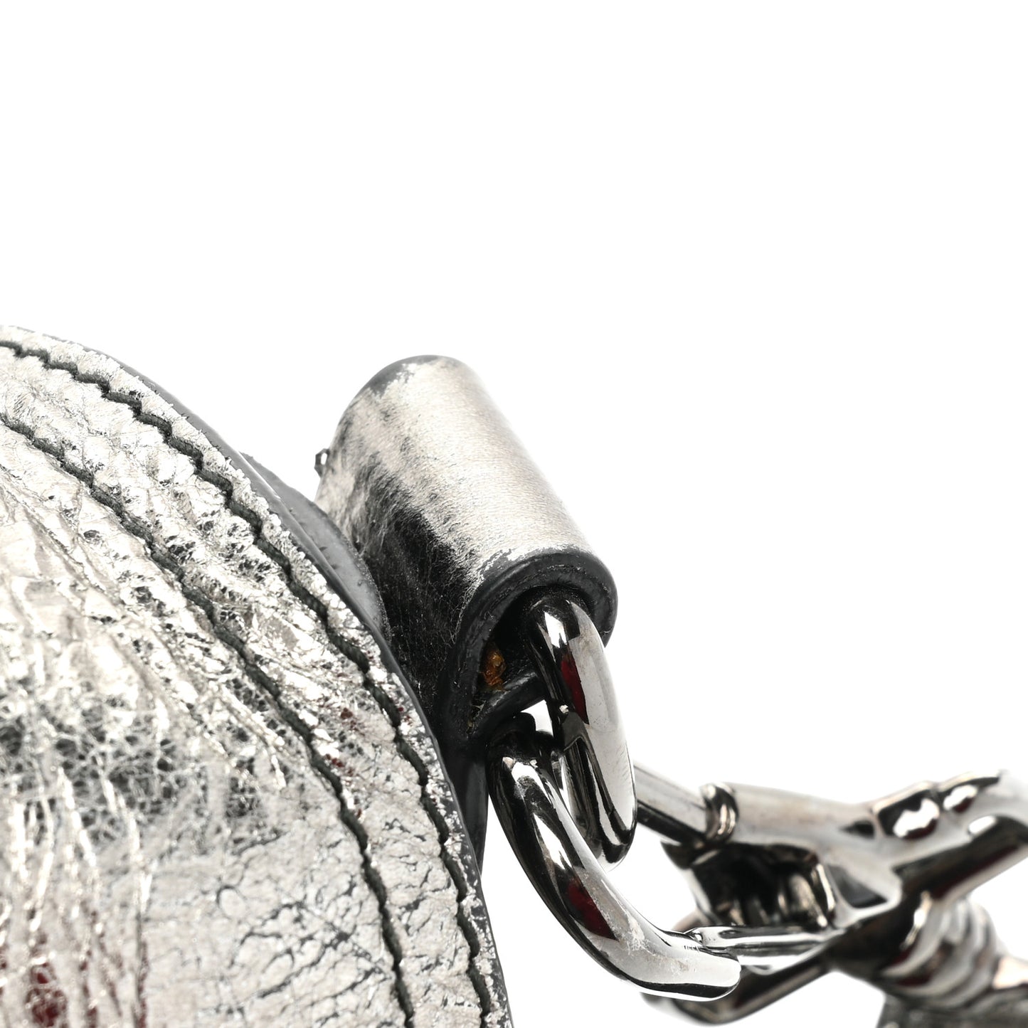 Metallic Paper Lambskin Medium PS1 Plus Zip Satchel Gun Metal