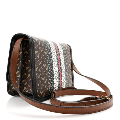 Burberry E-Canvas Monogram Stripe Small TB Bag Bridle Brown 3 of 9