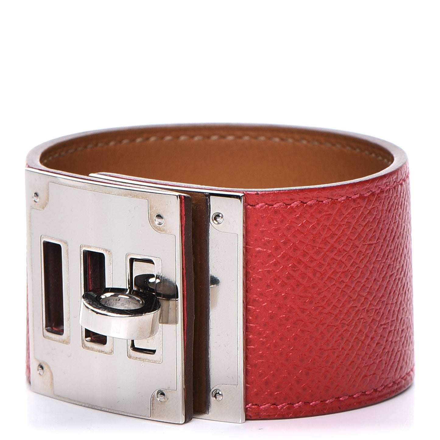 Epsom Kelly Dog Bracelet Rouge Casaque