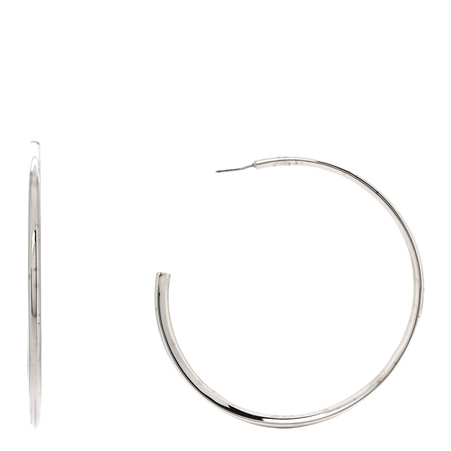 Metal Heart Hoop Earrings Silver