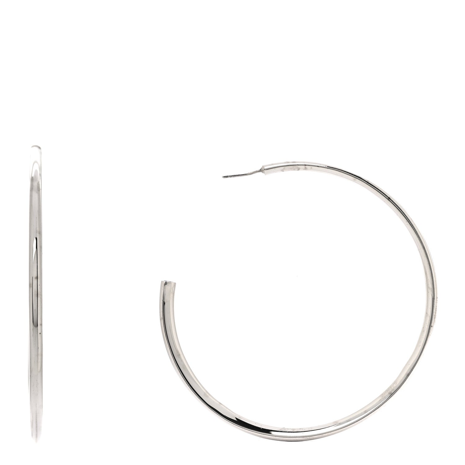 Saint Laurent Metal Heart Hoop Earrings Silver 1 of 6