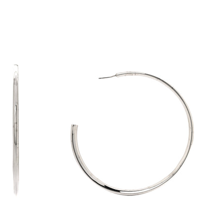 Saint Laurent Metal Heart Hoop Earrings Silver 1 of 6