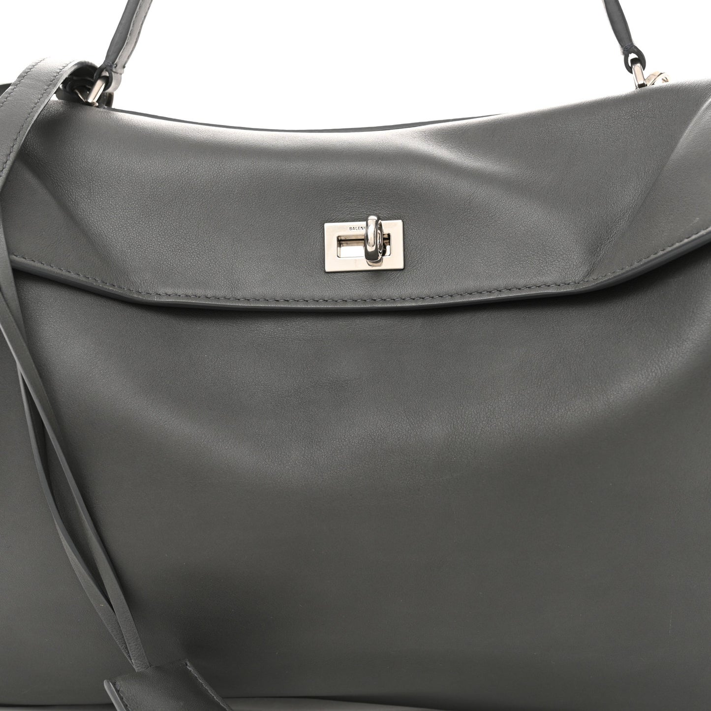 Natural Smooth Calfskin Medium Rodeo Top Handle Handbag Grey