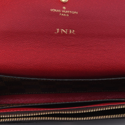 Louis Vuitton Damier Ebene Emilie Wallet Red 5 of 16