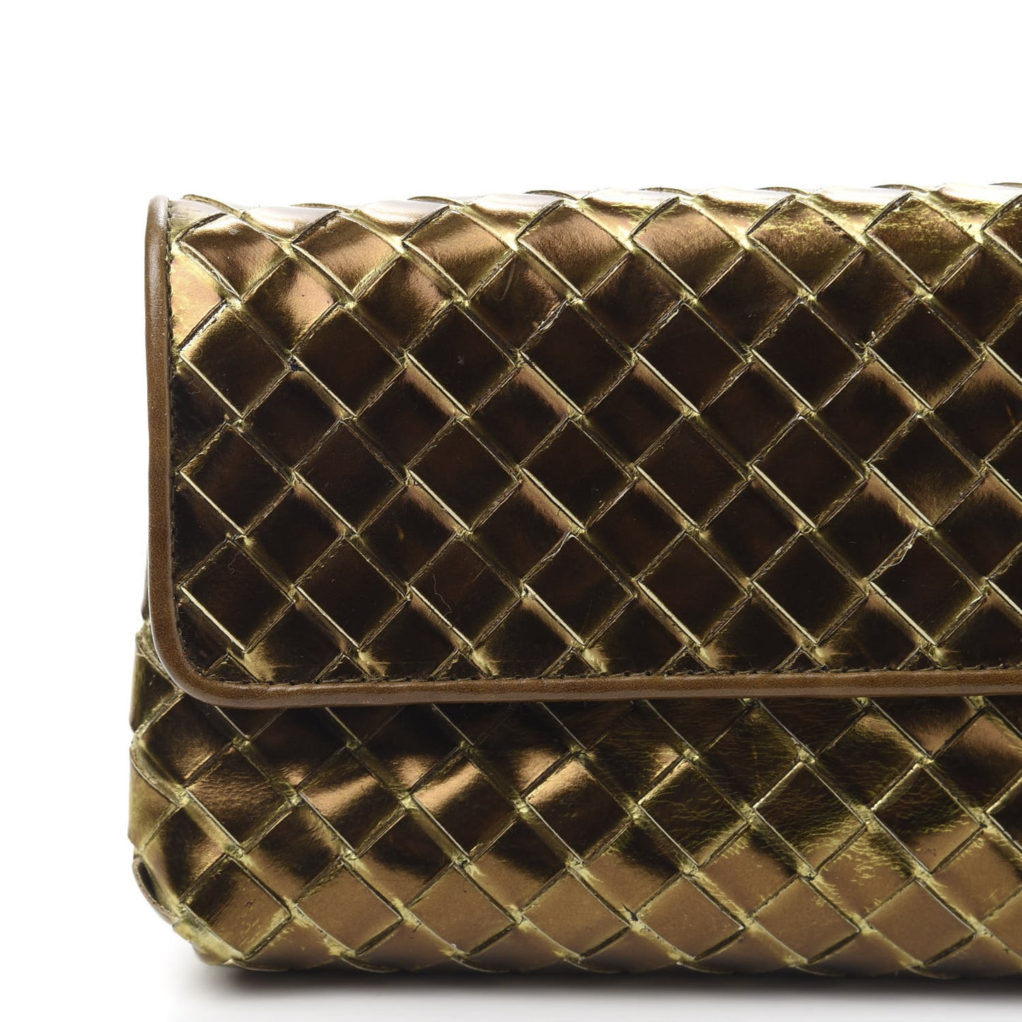 Metallic Nappa Intrecciato Cosmetic Case Dark Bronze