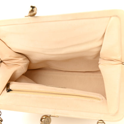 Chanel Glazed Calfskin Kisslock Frame Bag Beige 5 of 11