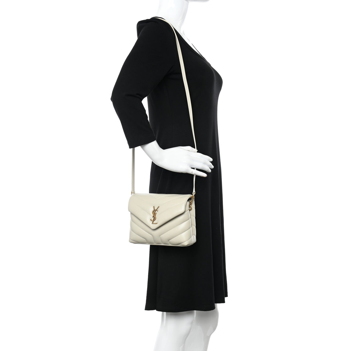 Calfskin Y Quilted Monogram Toy Loulou Crossbody Bag Crema Soft