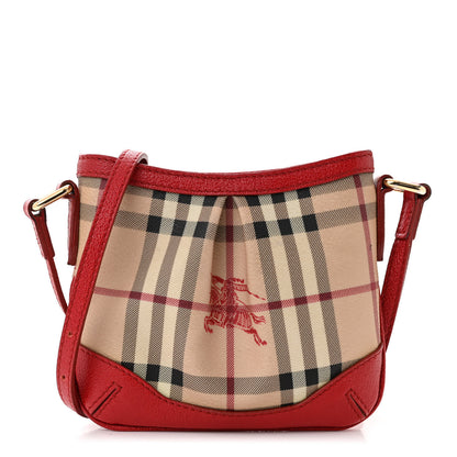 Burberry Haymarket Check Mini Hartham Crossbody Red 1 of 14