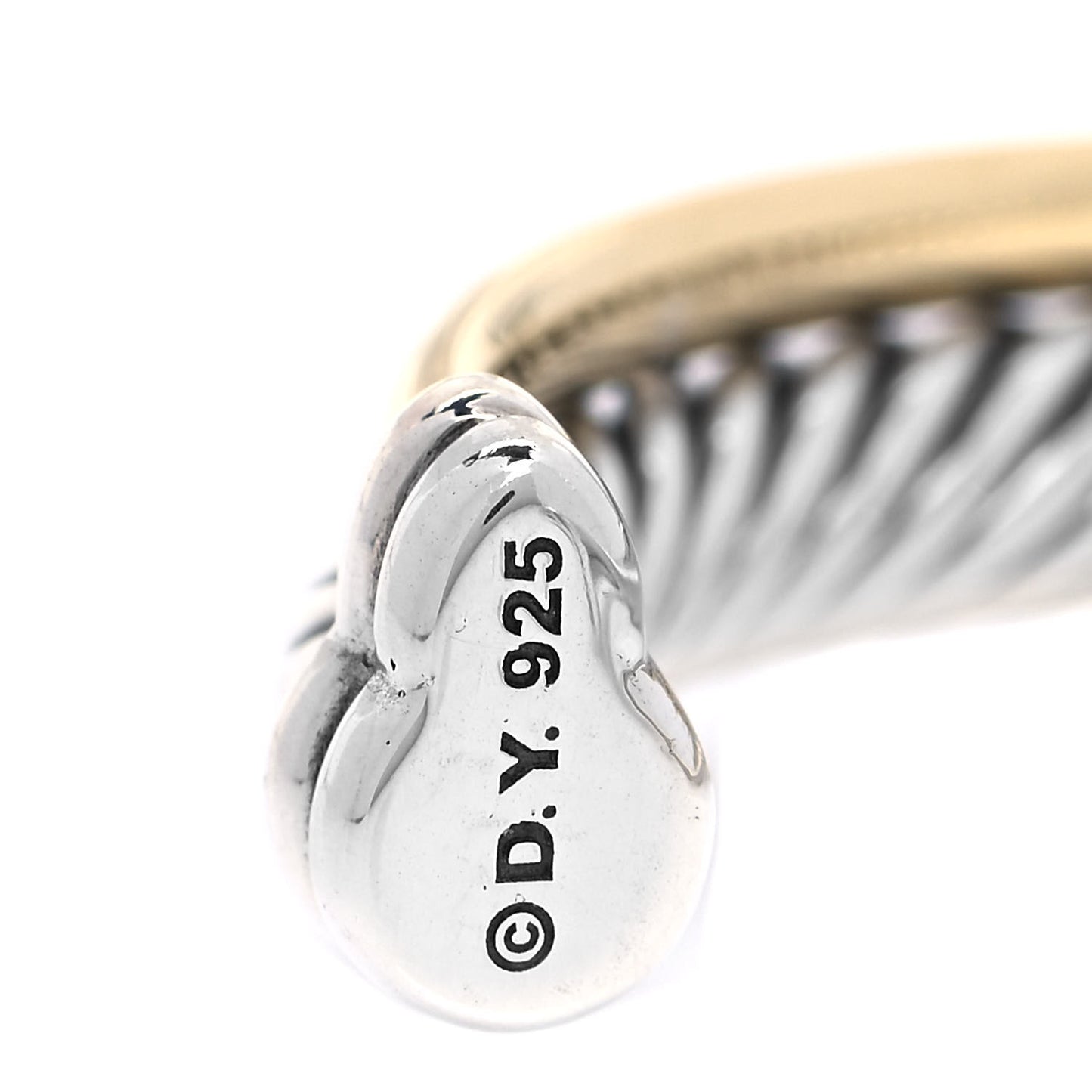 Sterling Silver 18K Yellow Gold 5mm Crossover Cuff Bracelet