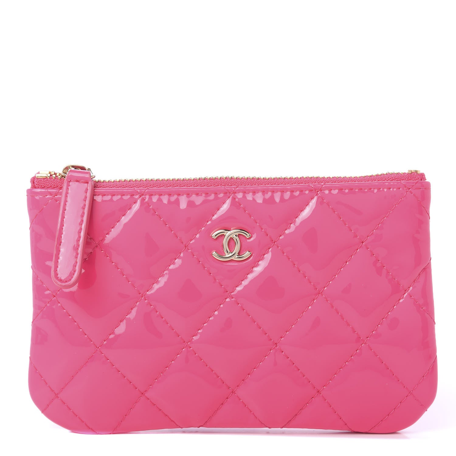 Chanel Patent Quilted Small Cosmetic Case Pink 1 of 11