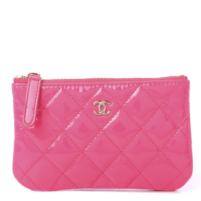 Chanel Patent Quilted Small Cosmetic Case Pink 1 of 11