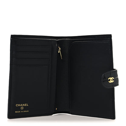 Chanel Calfskin Crocodile Embossed Crococo Passport Holder Black 5 of 8