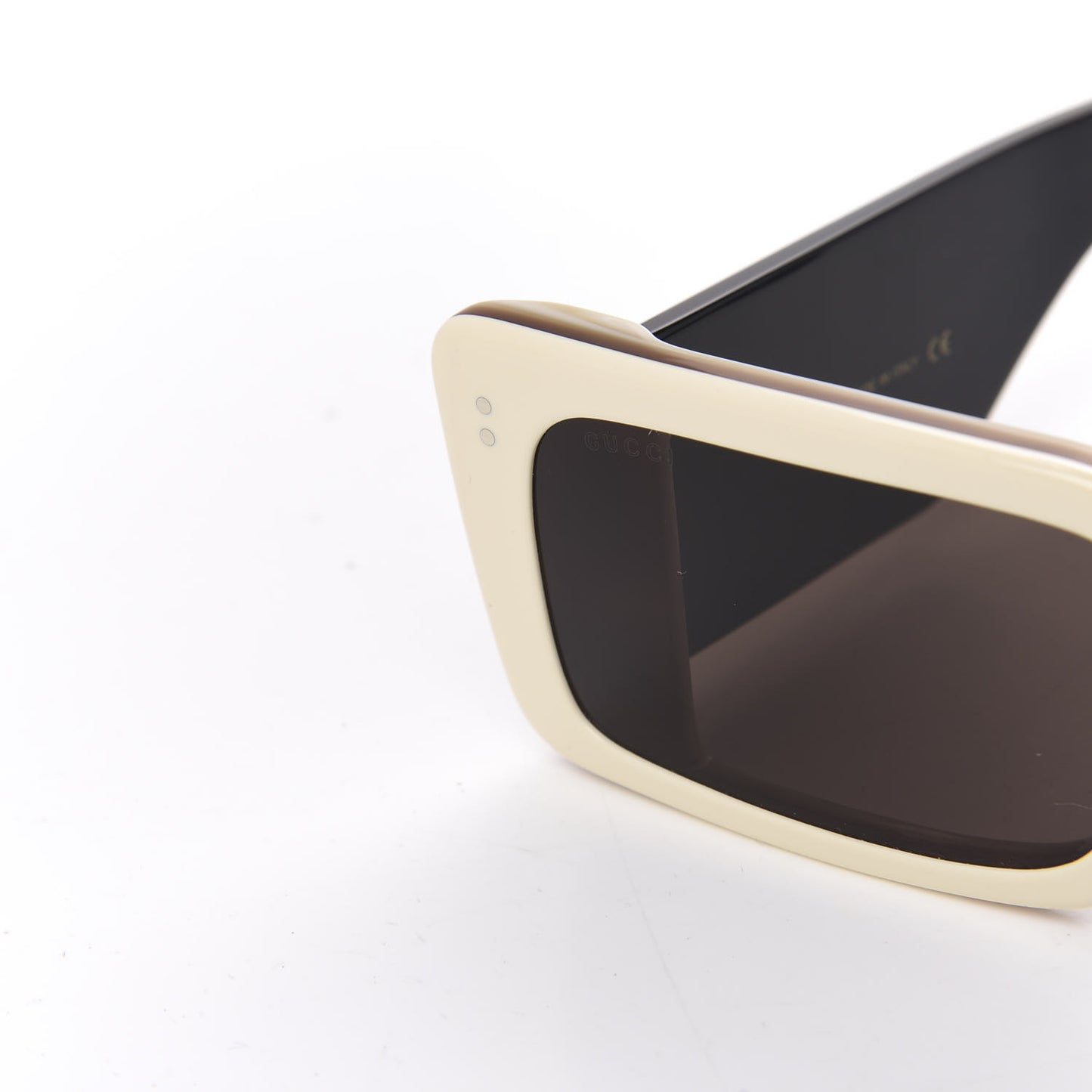 Acetate Rectangular Flap GG0543S Sunglasses White Black