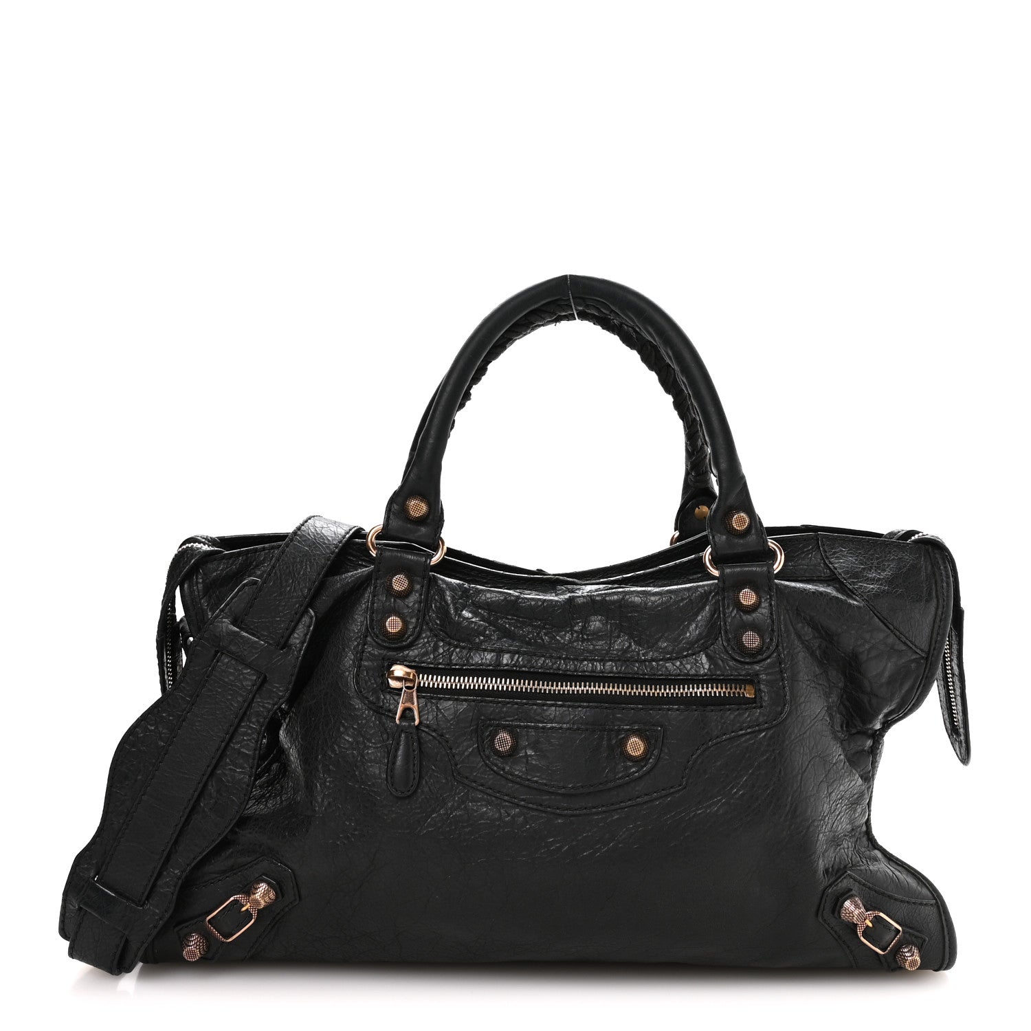 Balenciaga Agneau Giant 12 Rose Gold Hardware City Black 1923252
