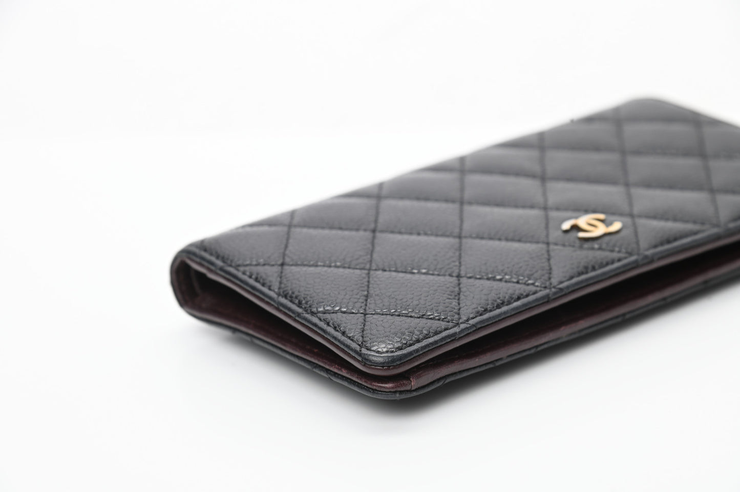 Caviar Quilted Yen Wallet Black