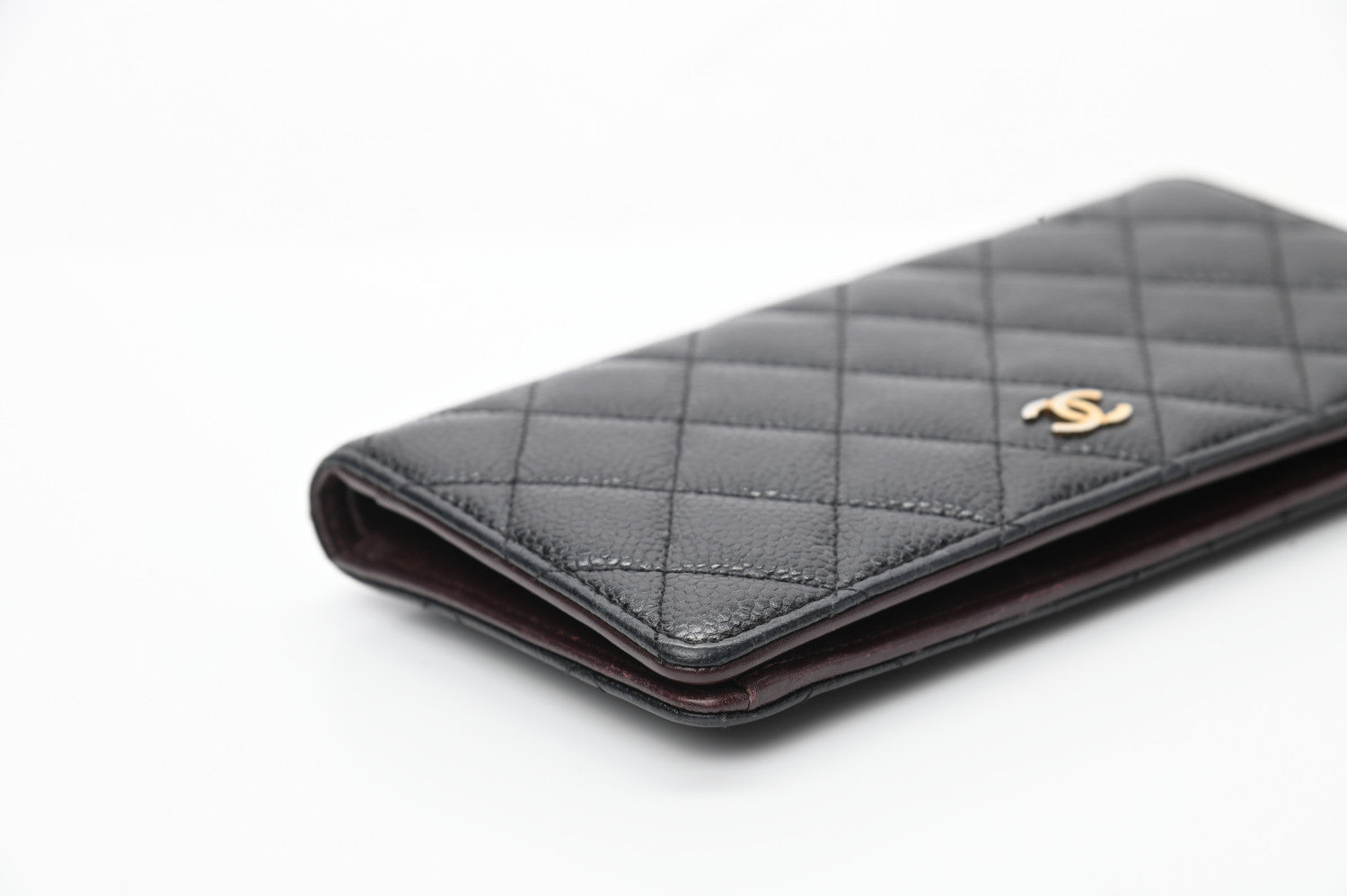 Chanel Caviar Quilted Yen Wallet Black 9 of 10