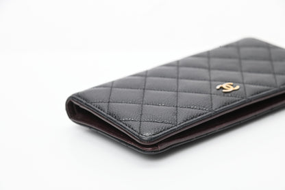 Chanel Caviar Quilted Yen Wallet Black 9 of 10