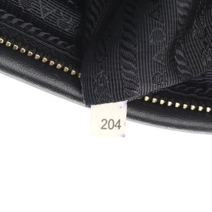 Prada Nylon Tessuto Soft Calfskin Small Shopping Satchel Black 6 of 14