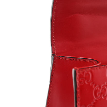 Gucci Guccissima Medium Padlock Shoulder Bag Hibiscus Red 11 of 12
